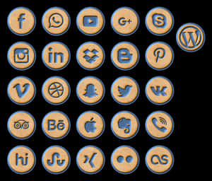 Social Media Icons Cookie Style PNG image with transparent background