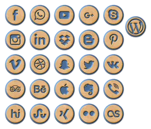 Social Media Icons Cookie Style PNG Image