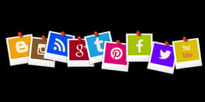 Social Media Icons Pinned PNG image with transparent background