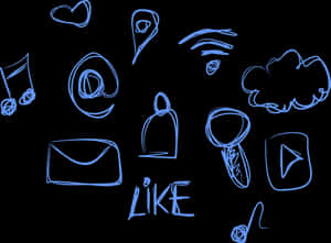 Social Media Icons Sketch PNG image with transparent background