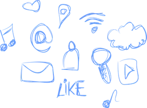 Social Media Icons Sketch PNG Image
