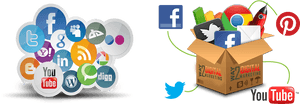Social Media Iconsand Digital Marketing Concept PNG image with transparent background