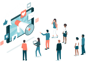 Social Media Influence Illustration PNG image with transparent background
