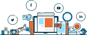 Social Media Integration Concept PNG image with transparent background