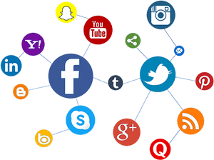 Social Media Network Connections PNG image with transparent background