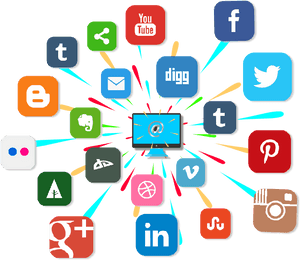 Social Media Network Connections PNG image with transparent background