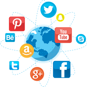 Social Media Networks Global Connectivity PNG image with transparent background