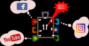 Social Media Overwhelm PNG with transparent background