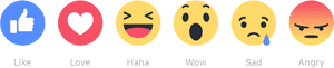 Social Media Reaction Emojis PNG image with transparent background