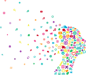 Social Media Silhouette_ Profile Concept PNG image with transparent background