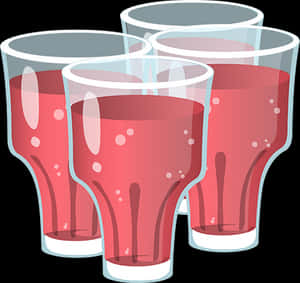 Soda Glasses Cartoon Illustration PNG image with transparent background