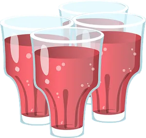 Soda Glasses Cartoon Illustration PNG Image