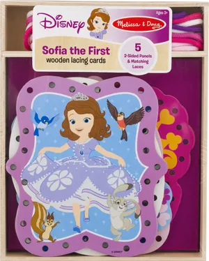 Sofia The First Wooden Lacing Cards Toy PNG Image