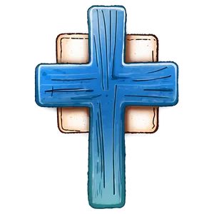 Soft Blue Cross Sketch Png Hgk90 PNG Image