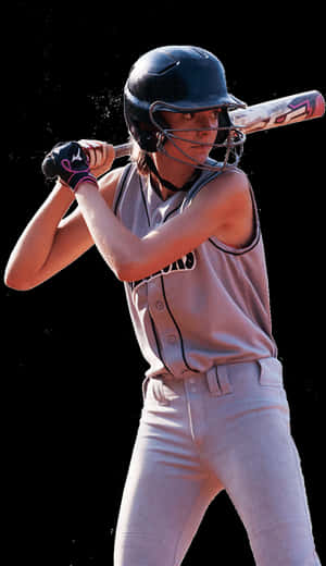 Softball_ Batter_ Ready_to_ Hit PNG image with transparent background