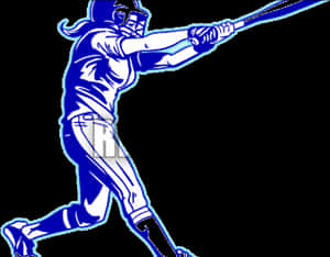 Softball Batter Silhouette PNG image with transparent background