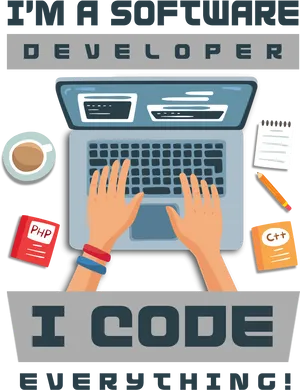 Software Developer Coding Illustration PNG Image