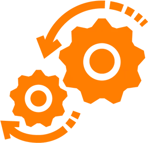 Software Integration Gears Icon PNG Image