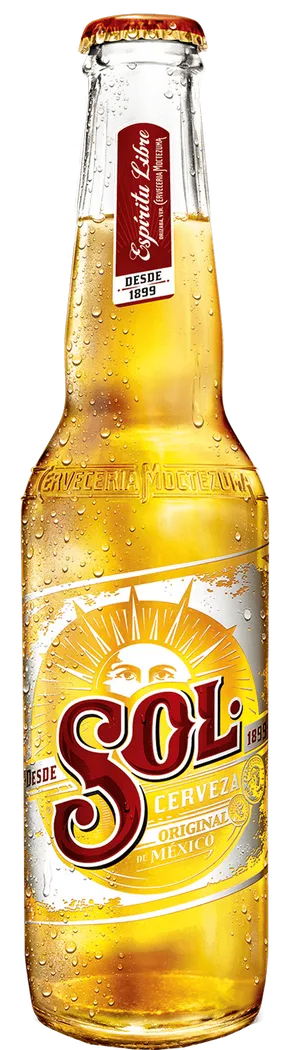 Sol Cerveza Bottle Condensation PNG Image