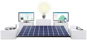 Solar Energy Componentsand Monitoring PNG Image