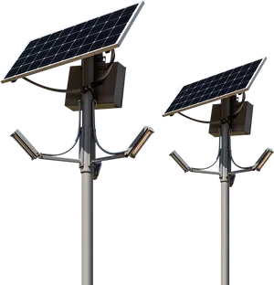 Solar Powered Street Lights PNG Image