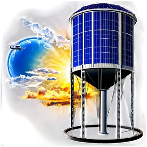 Solar Powered Water Tower Png Ffm PNG Image