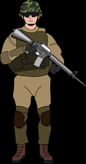 Soldier_with_ Rifle_ Cartoon PNG image with transparent background