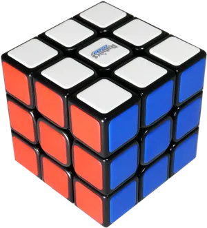 Solved Rubiks Cubeon Display PNG Image