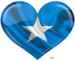 Somali Flag Heart Shaped PNG Image