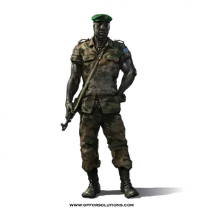 Somali Military Officer Standing PNG Image