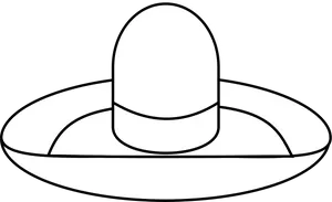 Sombrero Outline Vector PNG Image