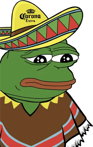 Sombrero Wearing Pepe Frog.png PNG Image