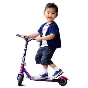 Son Riding Scooter Png 7 PNG Image