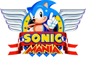 Sonic Mania Logowith Character PNG Image