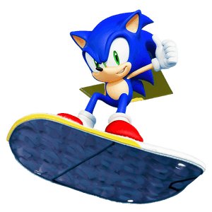 Sonic Snowboarding Downhill PNG 2 PNG image with transparent background