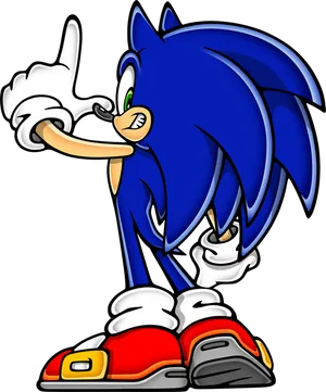 Sonic_the_ Hedgehog_ Pointing_ Up PNG Image