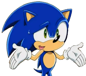 Sonic The Hedgehog Shrug Expression PNG Image