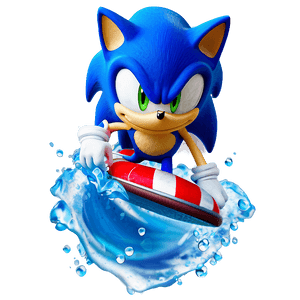 Sonic Water Surfing PNG 8 PNG image with transparent background