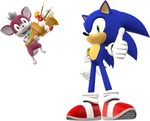 Sonicand Friend With Ice Cream PNG Image