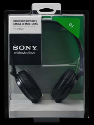 Sony Monitor Headphones Packaged V150 PNG image with transparent background