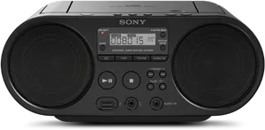 Sony Portable Boombox Front View PNG Image