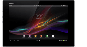 Sony Tablet Front Viewwith Colorful Display PNG image with transparent background