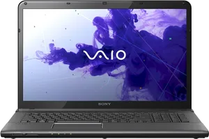 Sony V A I O Laptop Purple Smoke Background PNG Image