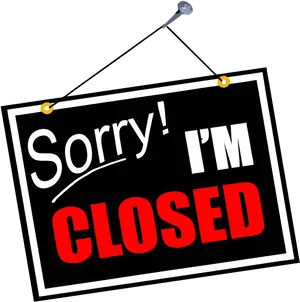 Sorry Closed Sign PNG Image