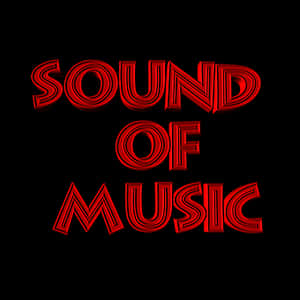 Soundof Music Red Text PNG image with transparent background