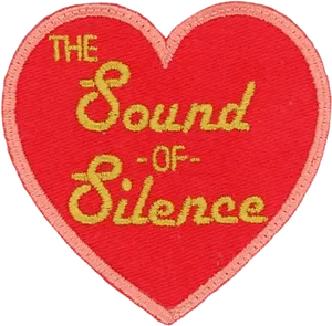 Soundof Silence Heart Patch PNG Image