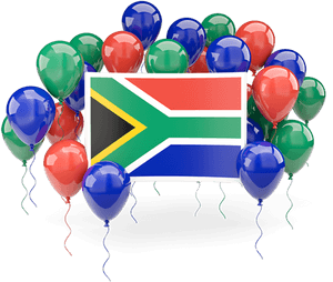 South African Flag Celebration Balloons PNG image with transparent background