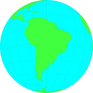 South America Focused Globe Clipart PNG Image