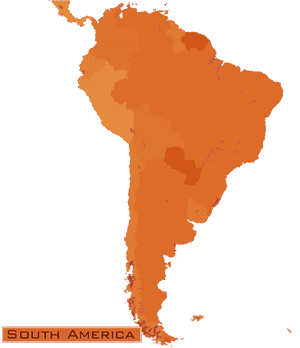 South America Orange Map PNG image with transparent background