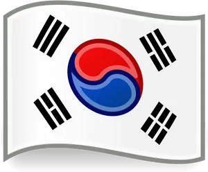 South Korean Flag Illustration PNG Image